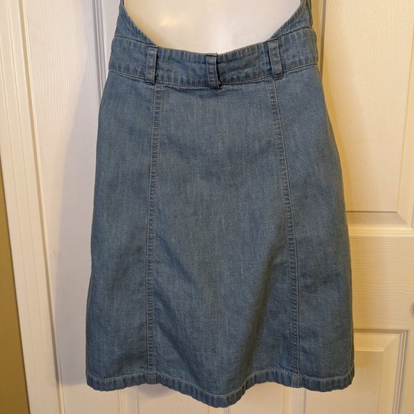 Free People Sami Medium Wash Denim Button-Front Halter Mini Dress - size XS - Picture 10 of 11